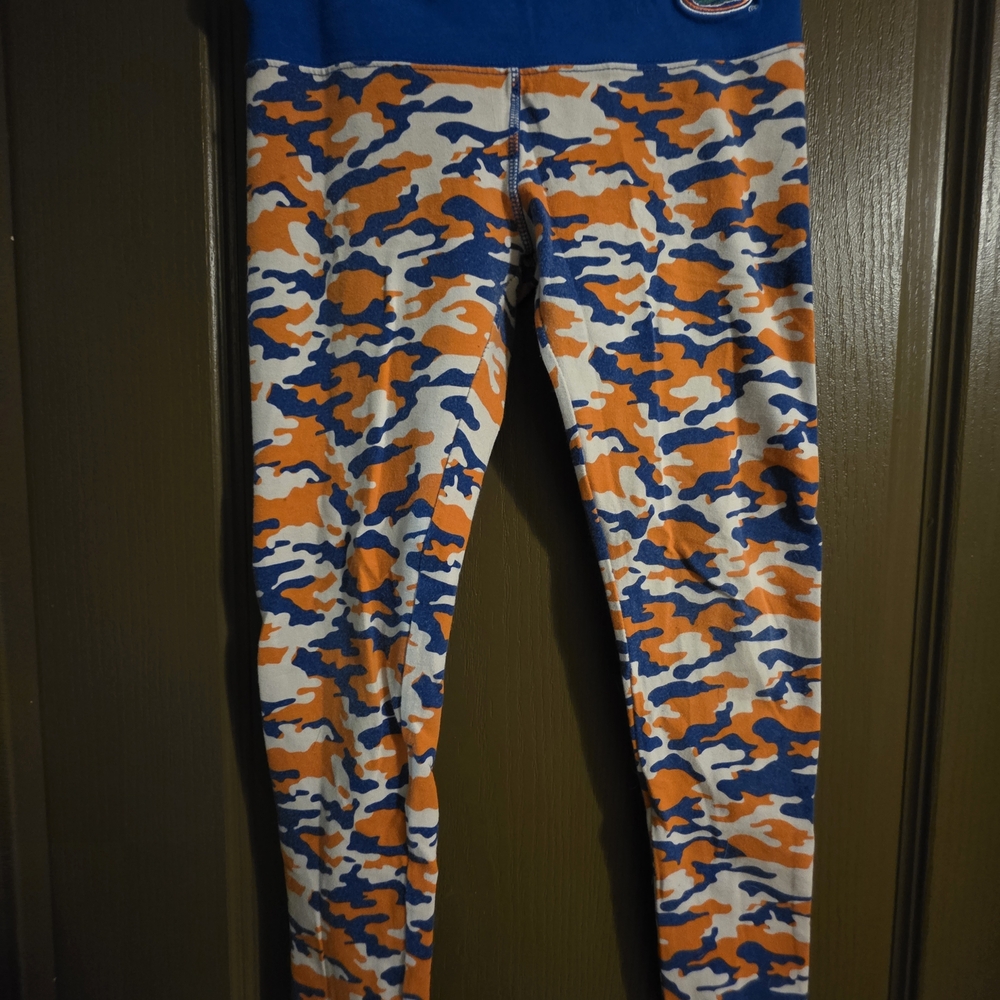 Kids Camouflage Leggings - Orange and Blue